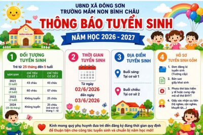Tuyển sinh năm học 2026 – 2027 đã hoàn thành tốt đẹp.